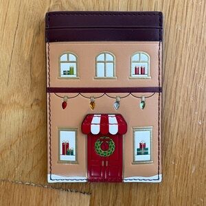 Kate Spade Holiday House Card Holder - Red and Brown